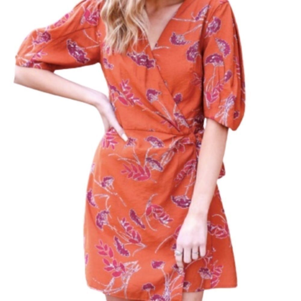 Lumiere Short Sleeve Printed Dress Size Large